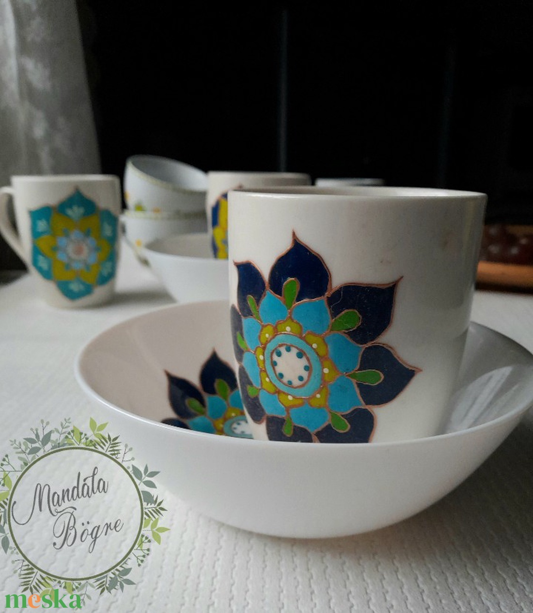 ÉgszínKÉK reggeliző szett ,Mandala bögre - otthon & életmód - konyhafelszerelés, tálalás - tálalás - bögre & csésze - Meska.hu ÉgszínKÉK reggeliző szett ,Mandala bögre - otthon & életmód - konyhafelszerelés, tálalás - tálalás - bögre & csésze - Meska.hu