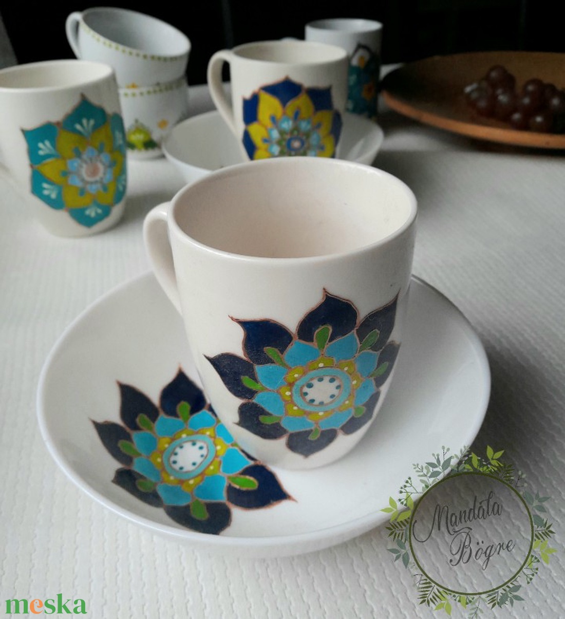 ÉgszínKÉK reggeliző szett ,Mandala bögre - otthon & életmód - konyhafelszerelés, tálalás - tálalás - bögre & csésze - Meska.hu ÉgszínKÉK reggeliző szett ,Mandala bögre - otthon & életmód - konyhafelszerelés, tálalás - tálalás - bögre & csésze - Meska.hu