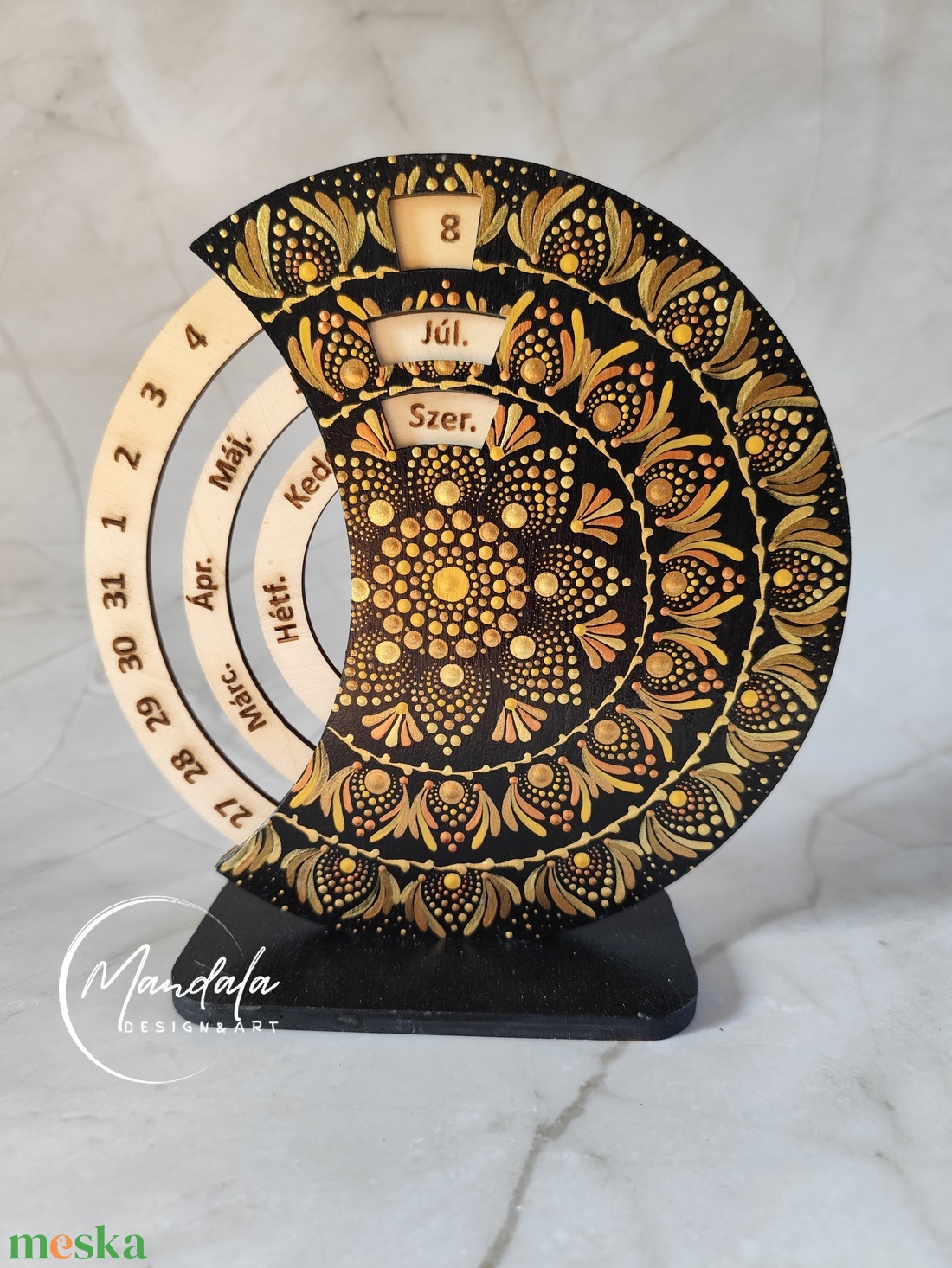 Mandala öröknaptár 20 cm egyedi színekben  - otthon & életmód - dekoráció - fali és függő dekoráció - falinaptár & öröknaptár - Meska.hu