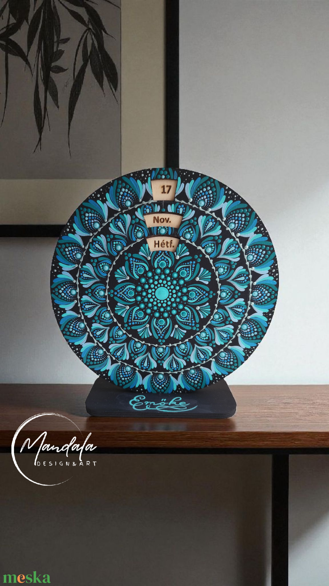 Mandala öröknaptár 20 cm teljes kör egyedi színekben  - otthon & életmód - dekoráció - fali és függő dekoráció - falinaptár & öröknaptár - Meska.hu