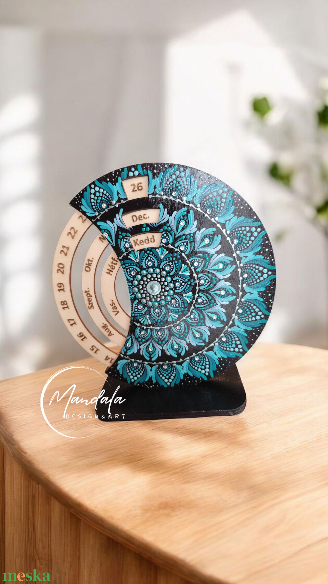 Mandala öröknaptár 20 cm egyedi színekben  - otthon & életmód - dekoráció - fali és függő dekoráció - falinaptár & öröknaptár - Meska.hu