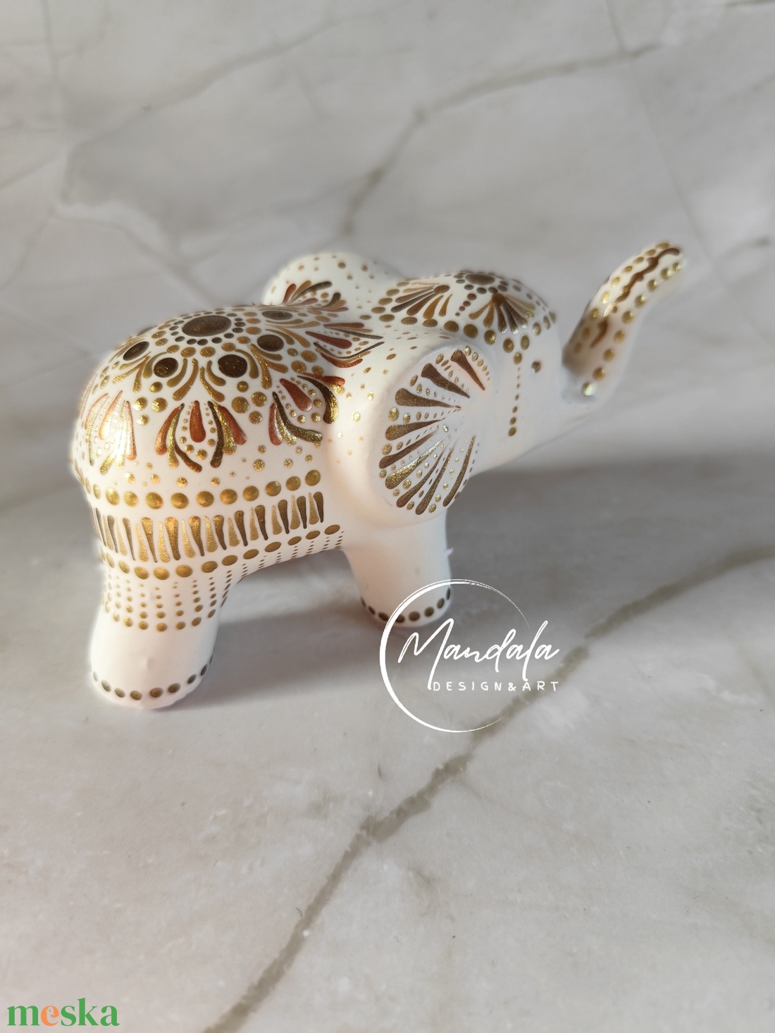 Szerencsehozó elefánt figura � kézzel festett porcelán dekoráció - otthon & életmód - dekoráció - dísztárgy - Meska.hu