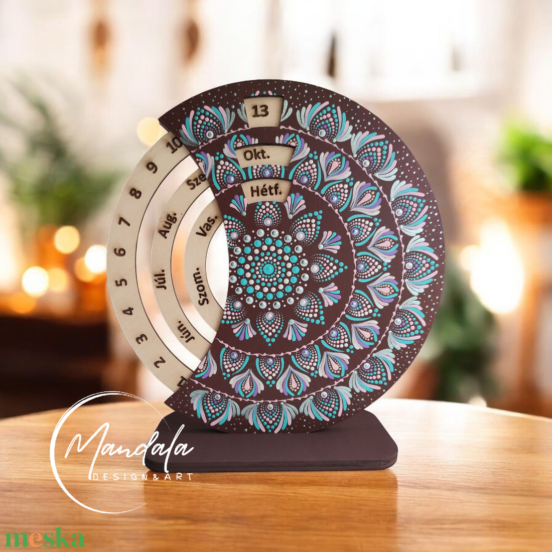 Mandala öröknaptár 20 cm egyedi színekben  - otthon & életmód - dekoráció - fali és függő dekoráció - falinaptár & öröknaptár - Meska.hu