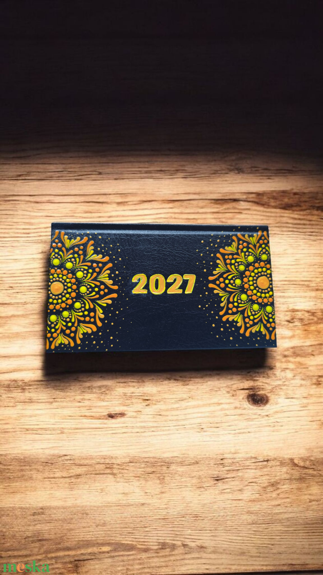 2027-es zsebnaptár mandala mintával, narancs, sárga színben  - otthon & életmód - papír, írószer - naptár & tervező - Meska.hu