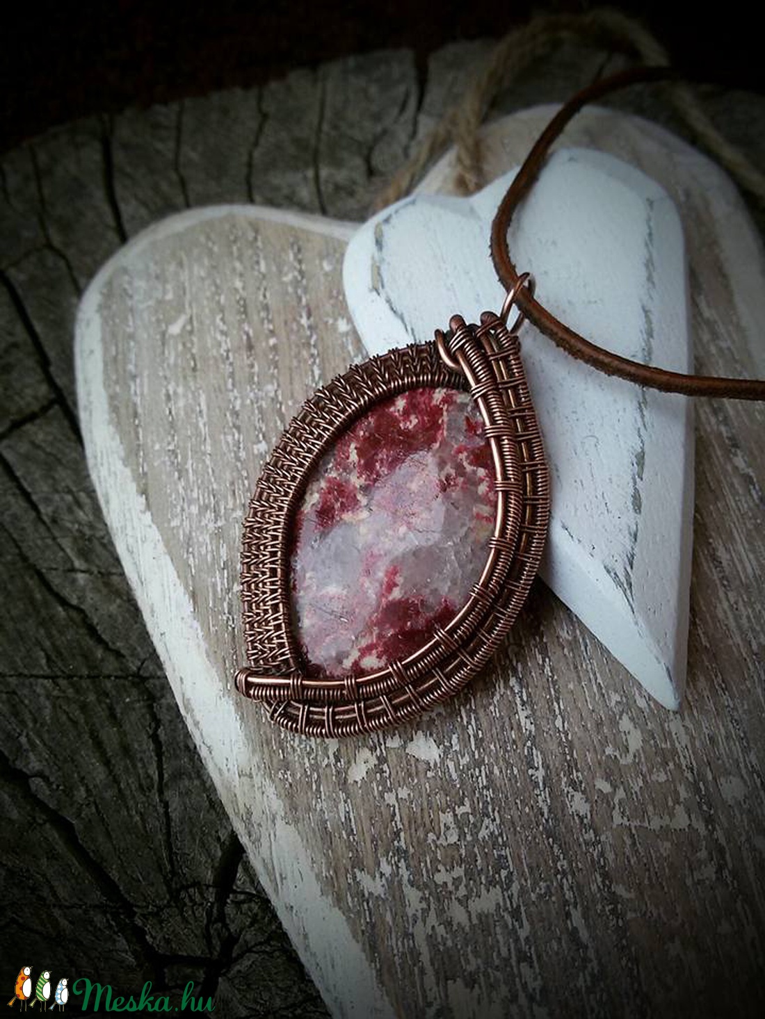 Málna - thulit réz nyaklánc -  - Meska.hu