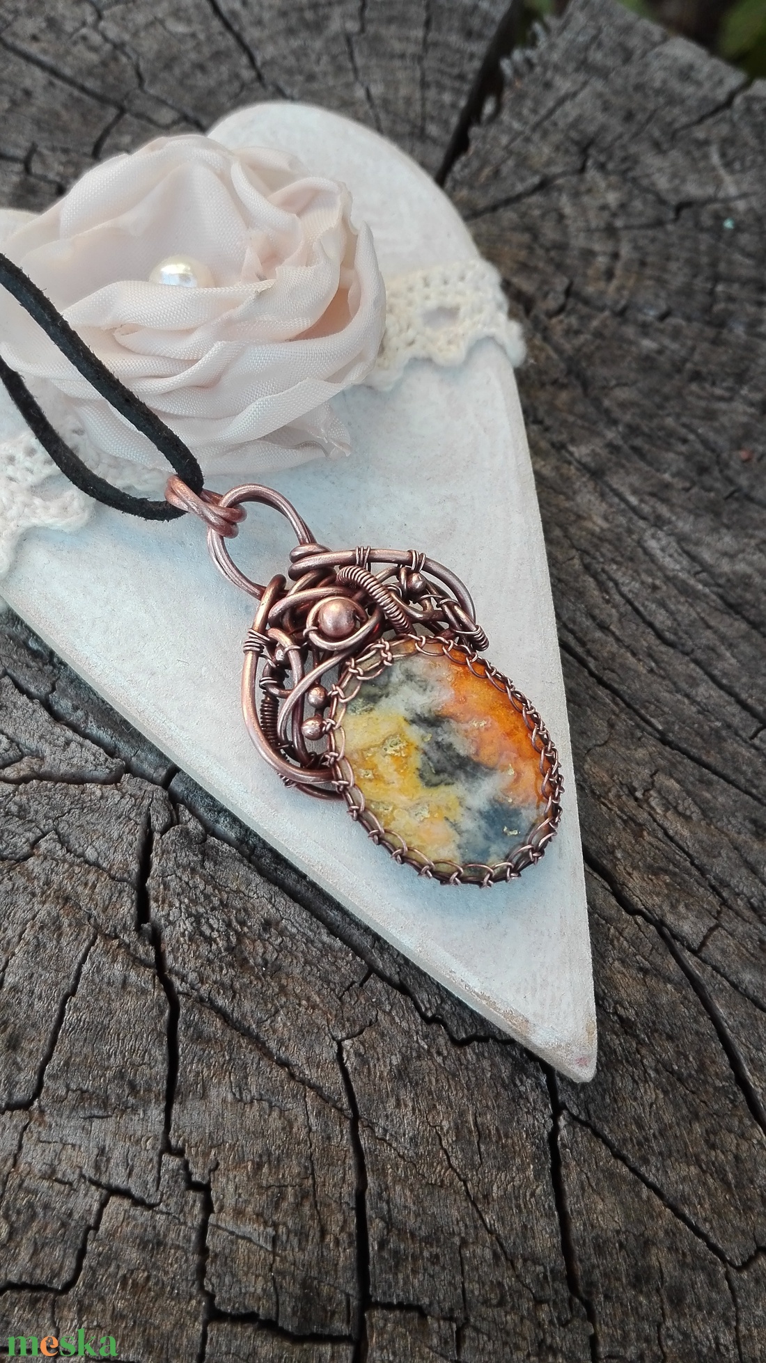 Marokkó réz nyaklánc - ékszer - nyaklánc - medálos nyaklánc - Meska.hu