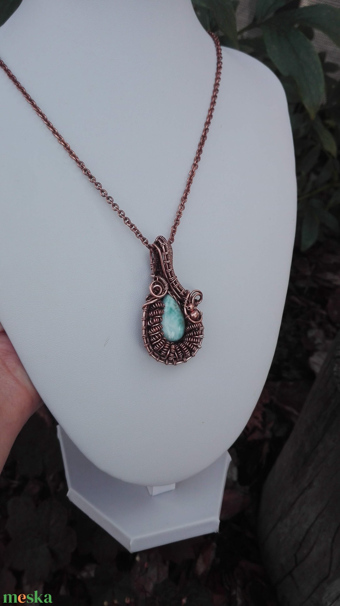Larimar réz nyaklánc - ékszer - nyaklánc - medálos nyaklánc - Meska.hu Larimar réz nyaklánc - ékszer - nyaklánc - medálos nyaklánc - Meska.hu