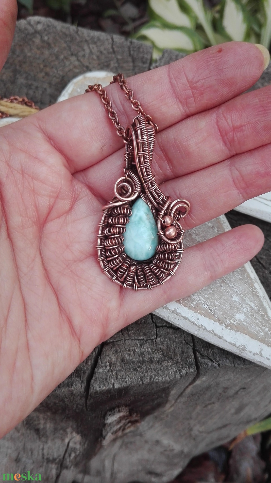 Larimar réz nyaklánc - ékszer - nyaklánc - medálos nyaklánc - Meska.hu Larimar réz nyaklánc - ékszer - nyaklánc - medálos nyaklánc - Meska.hu