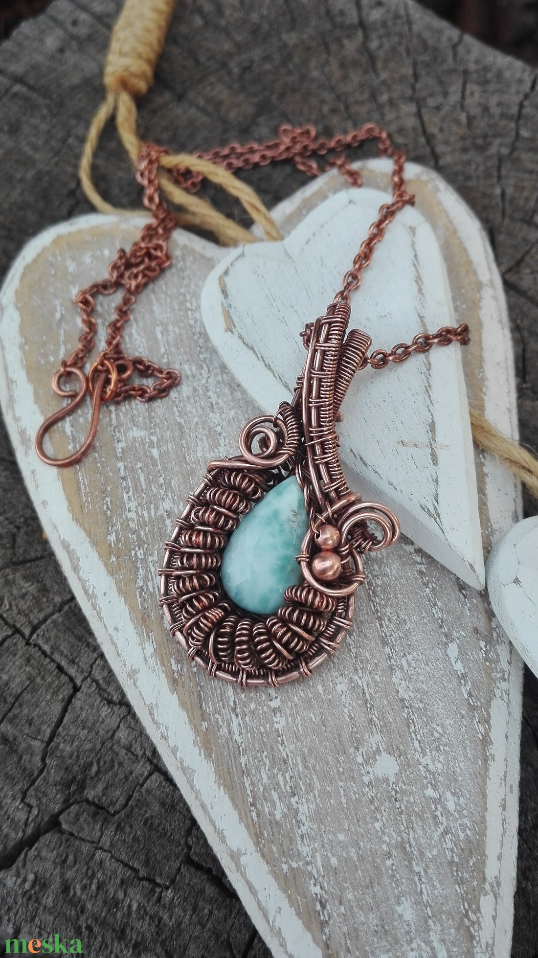 Larimar réz nyaklánc - ékszer - nyaklánc - medálos nyaklánc - Meska.hu Larimar réz nyaklánc - ékszer - nyaklánc - medálos nyaklánc - Meska.hu