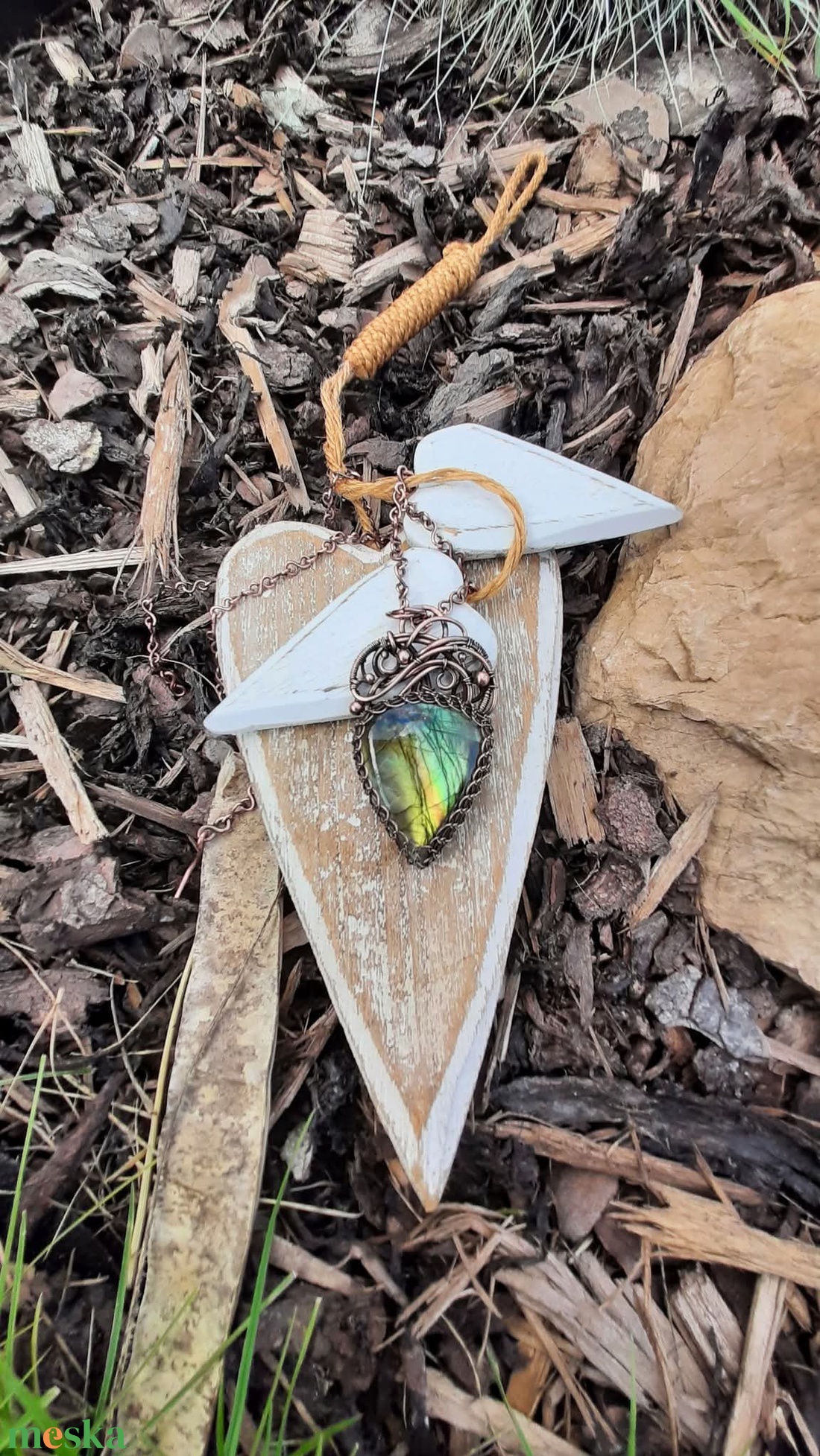 Természet - labradorit réz nyaklánc - ékszer - nyaklánc - medálos nyaklánc - Meska.hu