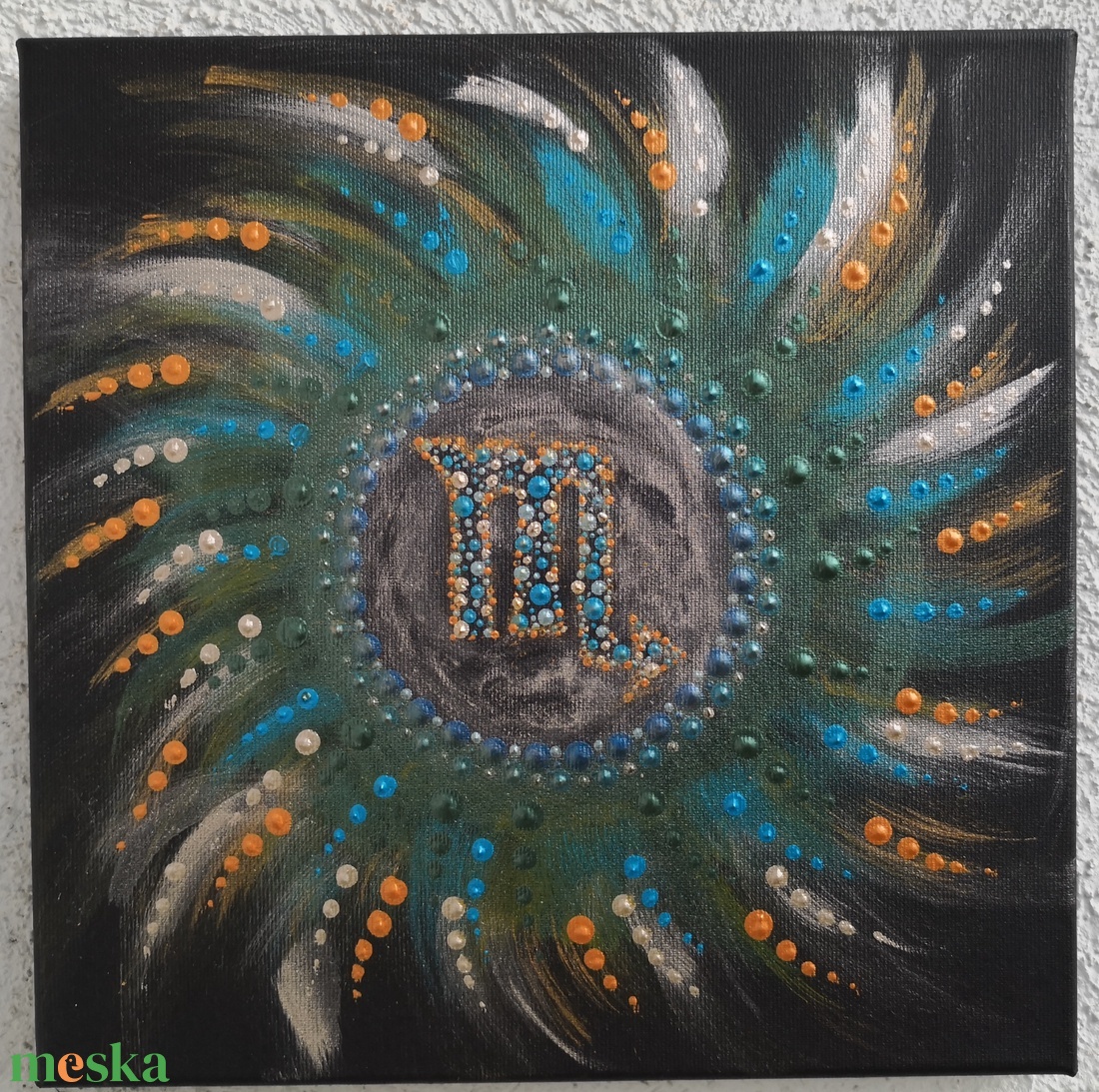 Skorpió horoszkópos mandala vászonkép zöld türkiz - otthon & életmód - dekoráció - kép & falikép - vászonkép - Meska.hu Skorpió horoszkópos mandala vászonkép zöld türkiz - otthon & életmód - dekoráció - kép & falikép - vászonkép - Meska.hu