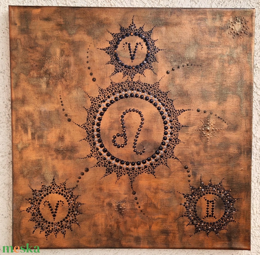 Családi napmandala - otthon & életmód - dekoráció - kép & falikép - vászonkép - Meska.hu