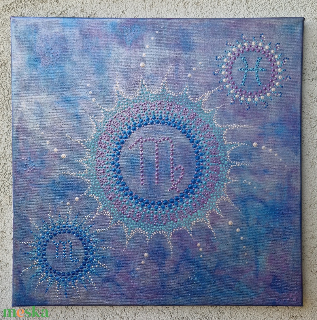 Családi napmandala - otthon & életmód - dekoráció - kép & falikép - vászonkép - Meska.hu