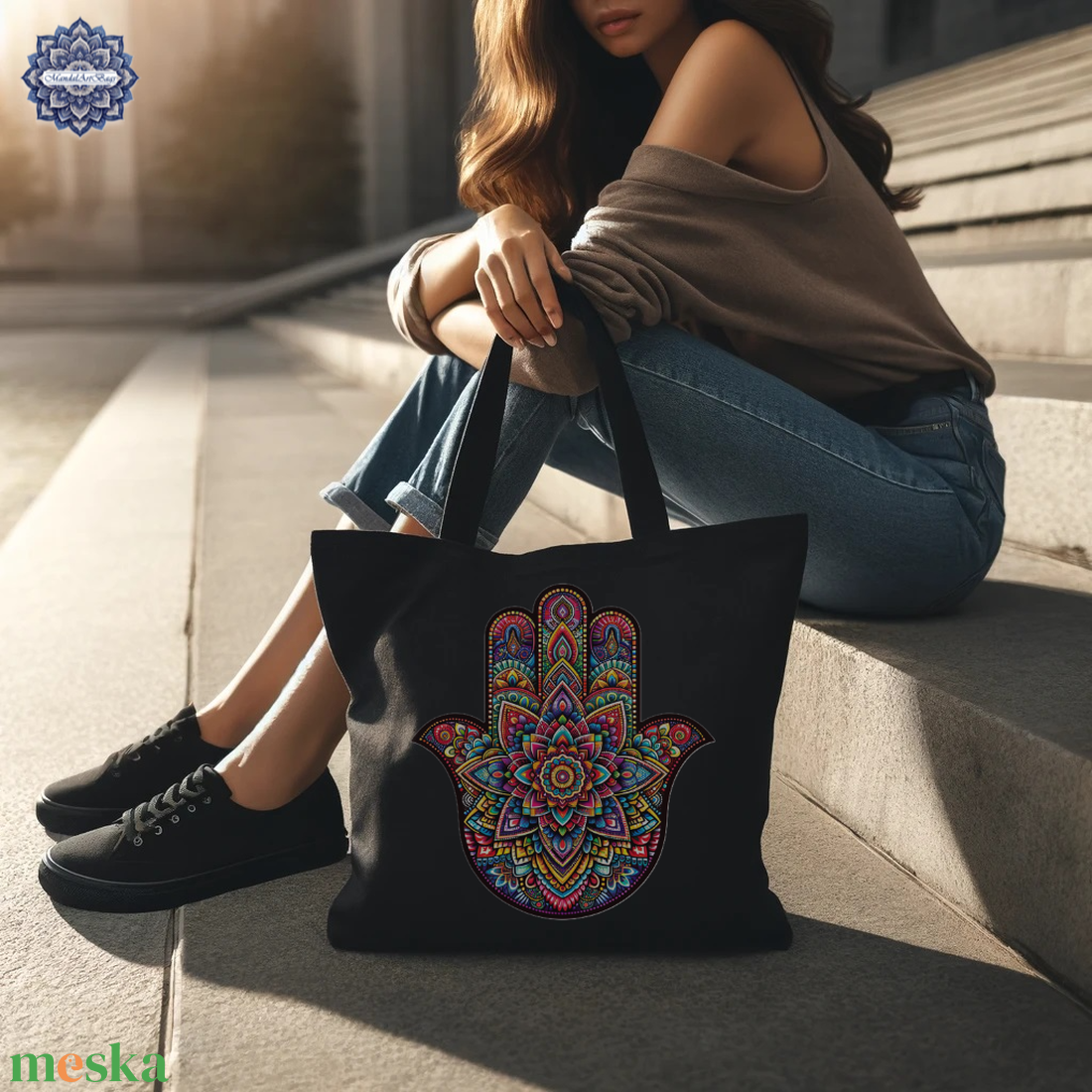 Fatima keze Mandala táska - táska & tok - bevásárlás & shopper táska - shopper, textiltáska, szatyor - Meska.hu Fatima keze Mandala táska - táska & tok - bevásárlás & shopper táska - shopper, textiltáska, szatyor - Meska.hu