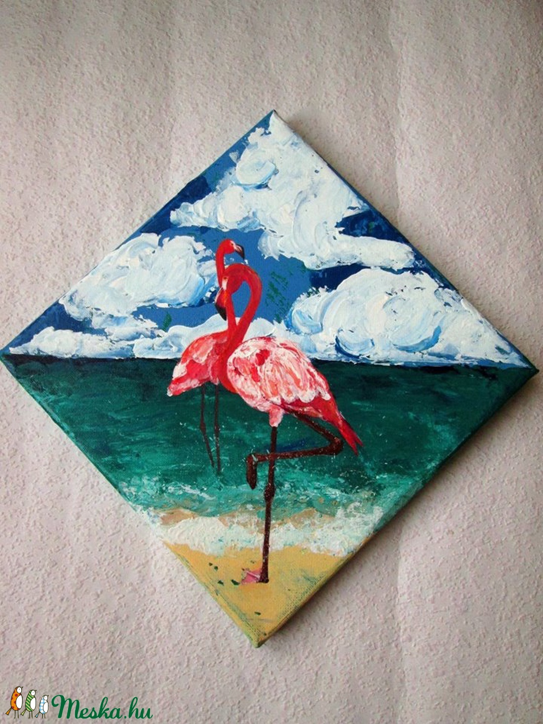 Flamingók - akril festmény - művészet - festmény - akril - Meska.hu