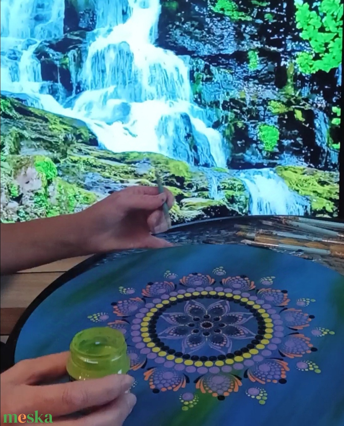 Mandala asztalka  - otthon & életmód - dekoráció - spiritualitás - mandala - Meska.hu