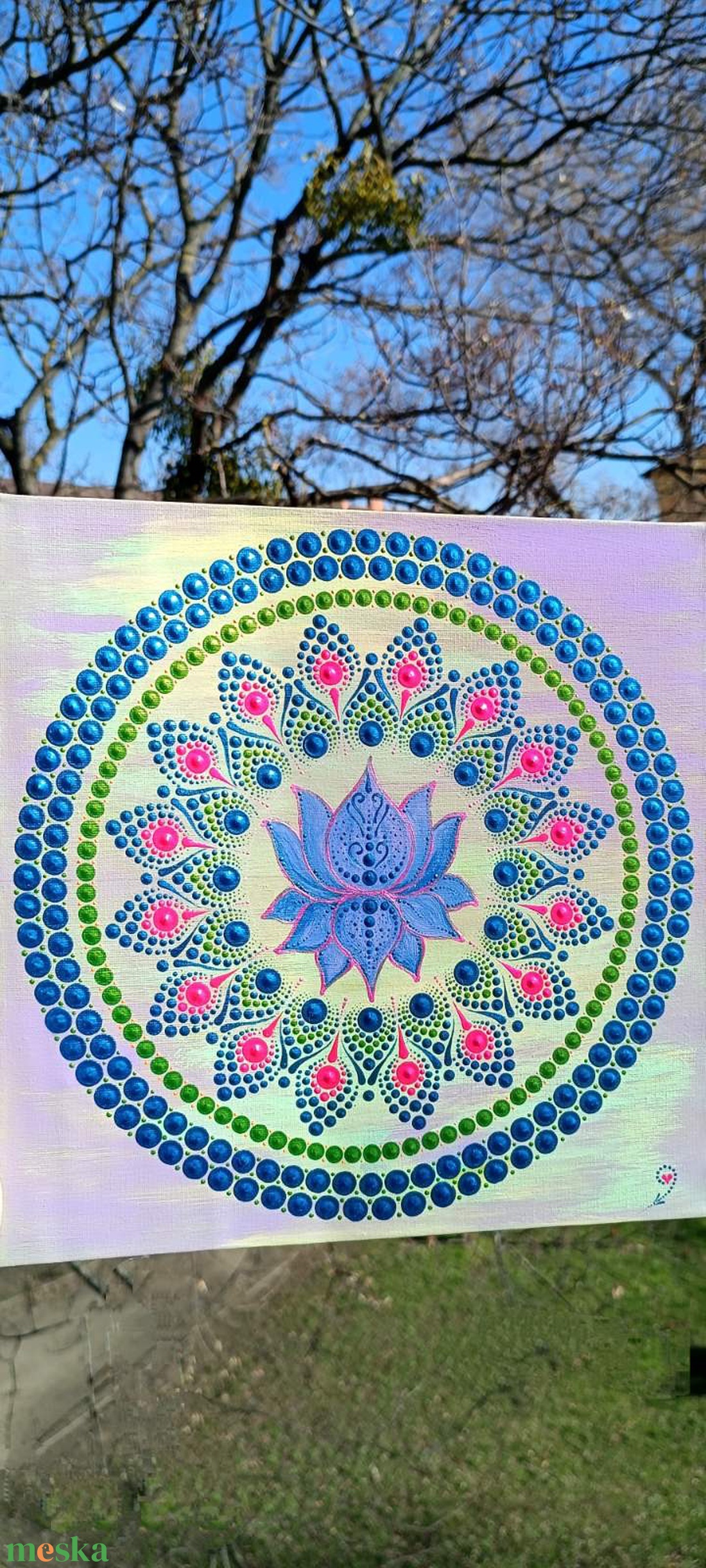Kék lótusz Mandala  - otthon & életmód - dekoráció - spiritualitás - mandala - Meska.hu