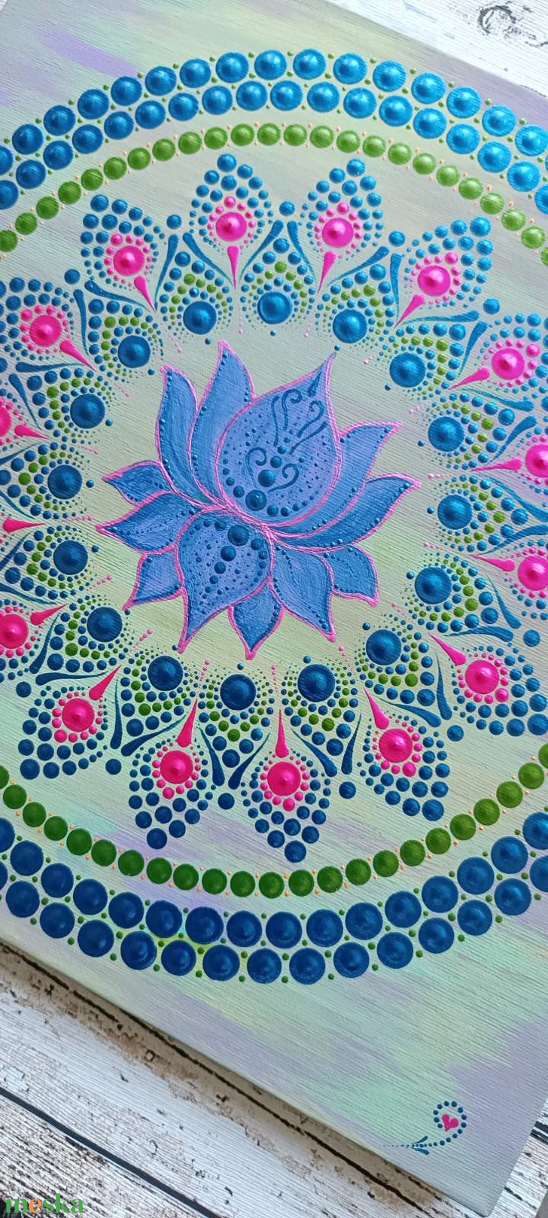 Kék lótusz Mandala  - otthon & életmód - dekoráció - spiritualitás - mandala - Meska.hu