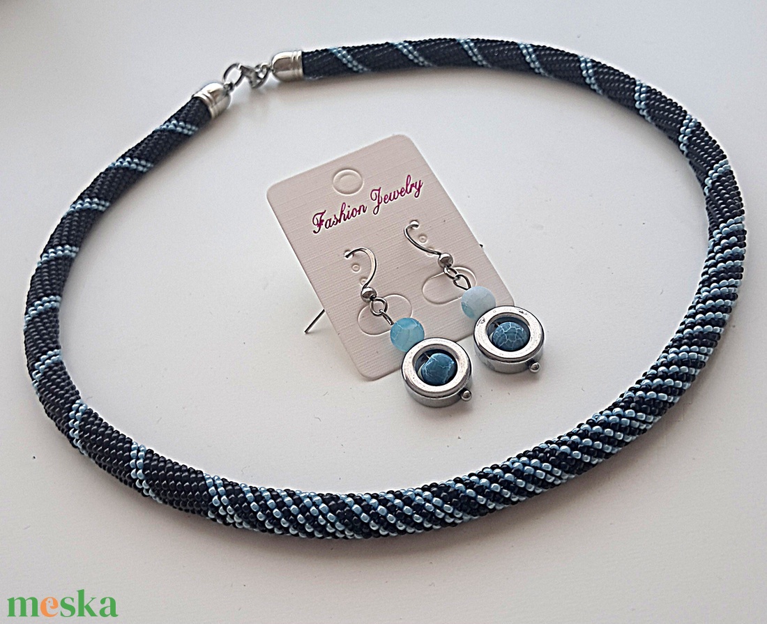 Fekete-világoskék szett - ékszer - ékszerszett - Meska.hu Fekete-világoskék szett - ékszer - ékszerszett - Meska.hu