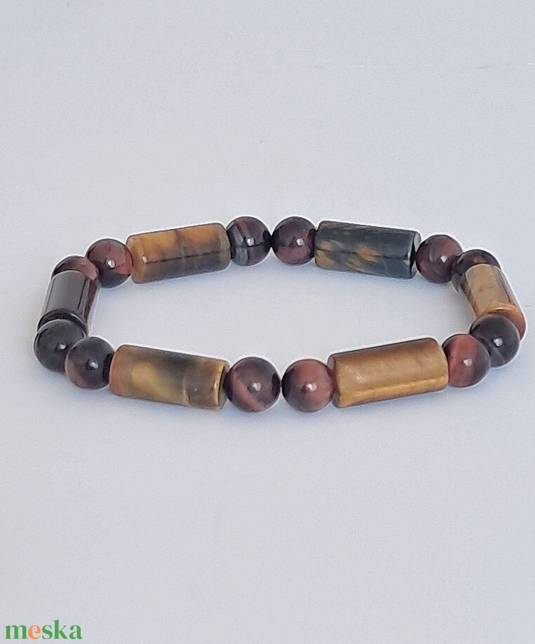 Piros tigrisszem ásványkarkötő - ékszer - karkötő - ásványkarkötő - Meska.hu