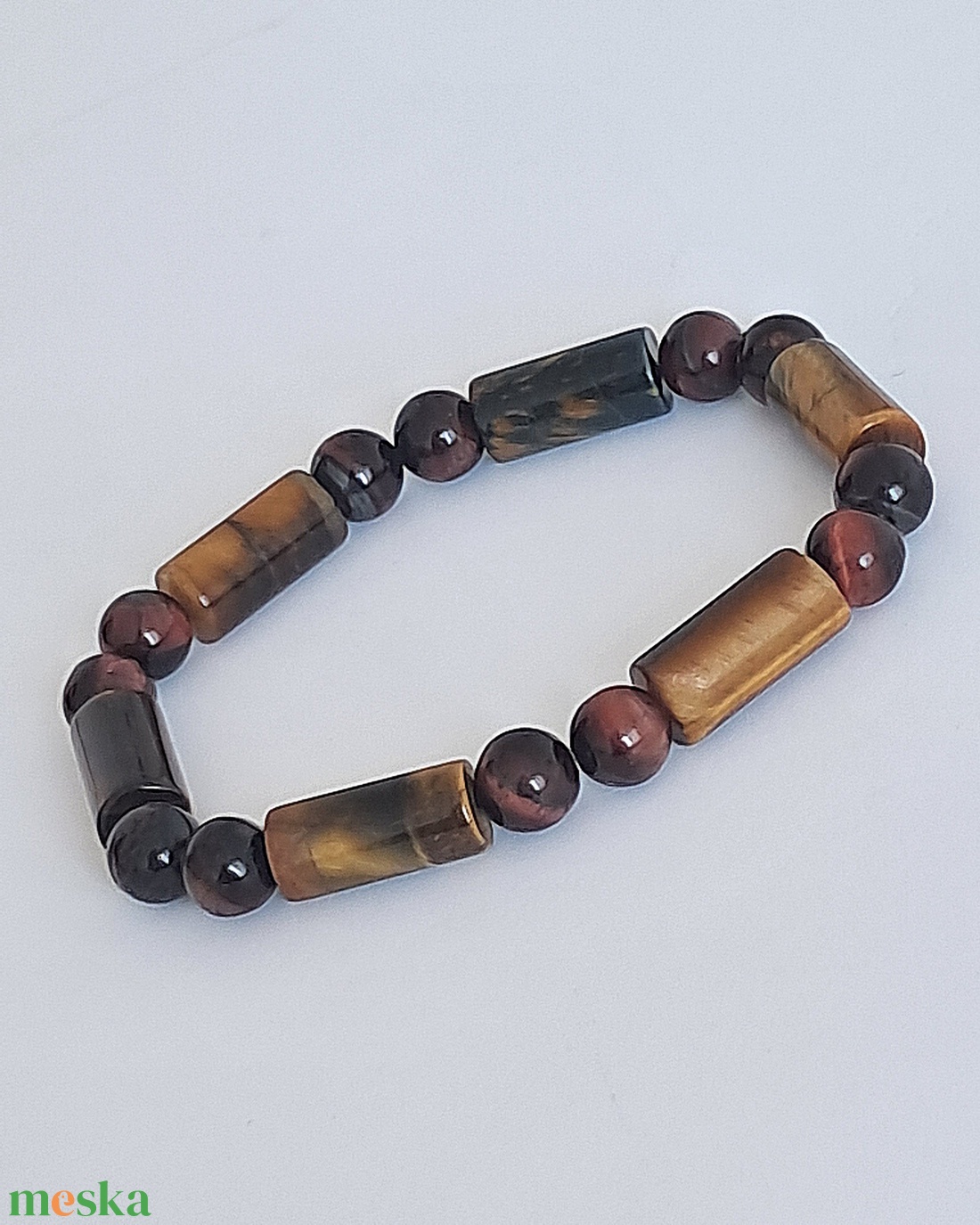 Piros tigrisszem ásványkarkötő - ékszer - karkötő - ásványkarkötő - Meska.hu