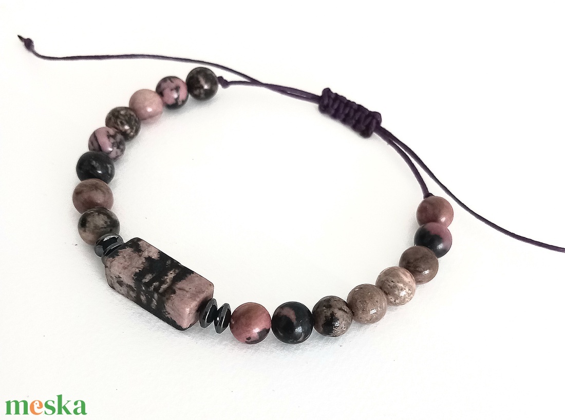 Rodonit ásványkarkötő - ékszer - karkötő - ásványkarkötő - Meska.hu