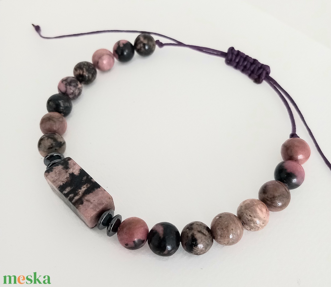 Rodonit ásványkarkötő - ékszer - karkötő - ásványkarkötő - Meska.hu