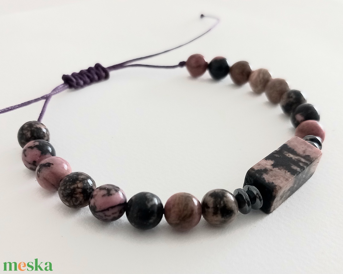 Rodonit ásványkarkötő - ékszer - karkötő - ásványkarkötő - Meska.hu