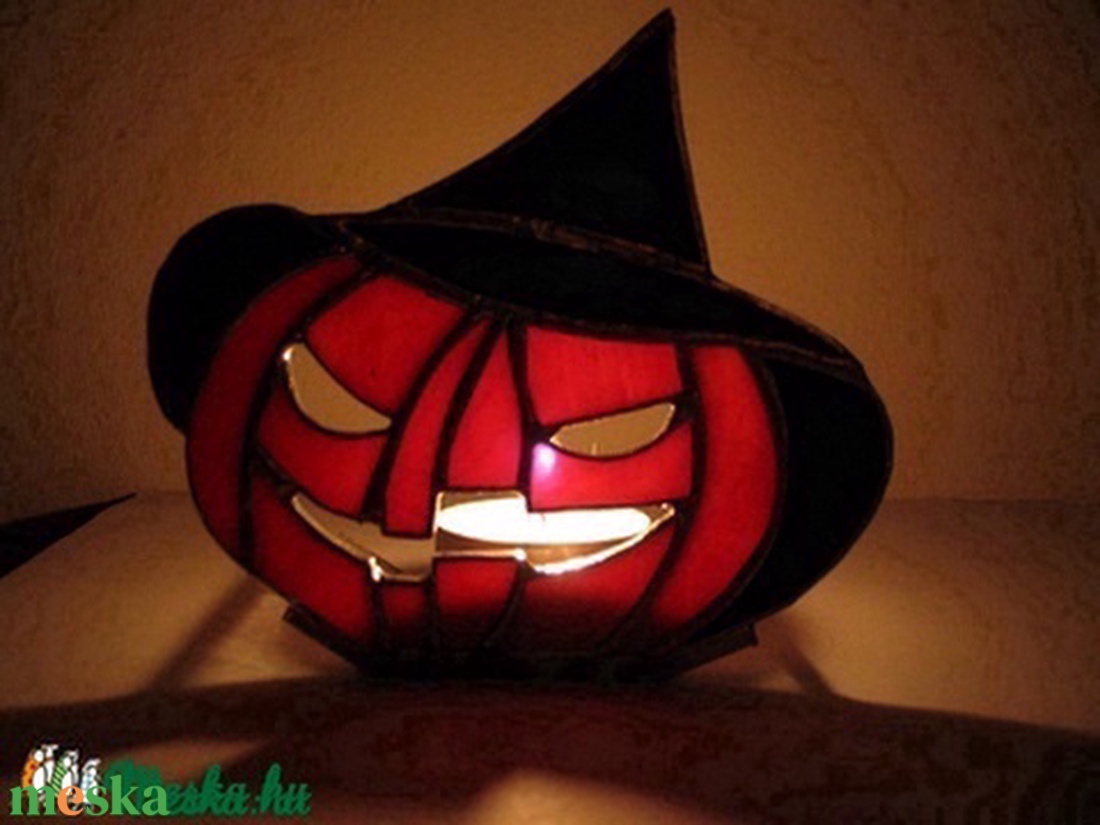 Halloween mécsestartó - otthon & életmód - dekoráció - ajtó- és ablak dekoráció - ablakdísz - Meska.hu
