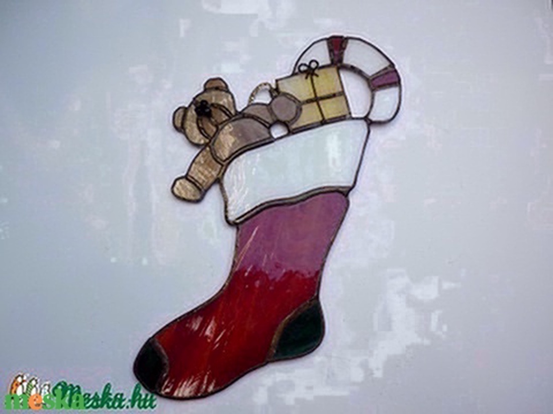 Mikulás csizma - karácsony - adventi díszek - adventi ablakdekoráció - Meska.hu