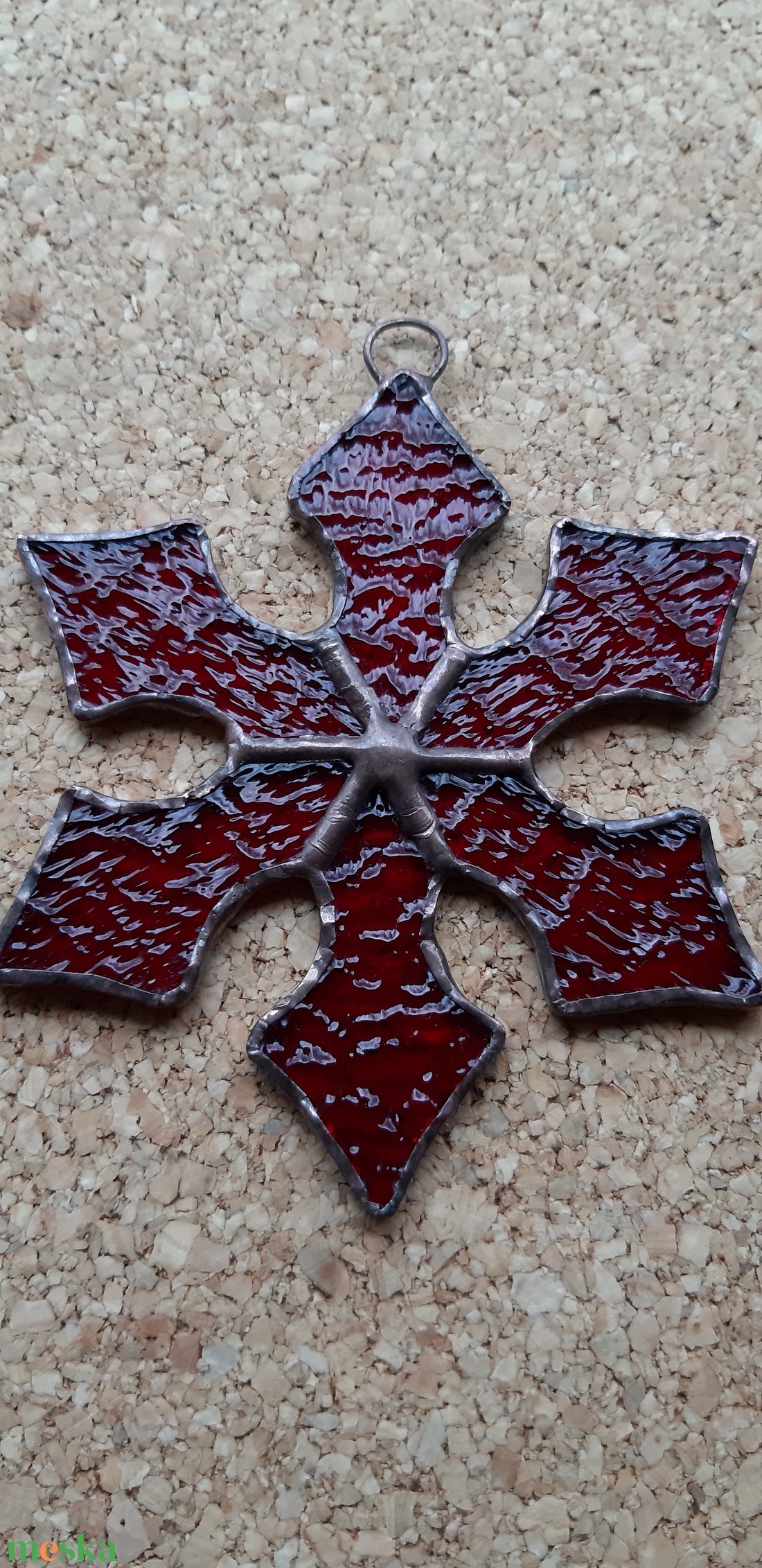 Piros csillag - karácsony - adventi díszek - adventi ajtódísz - Meska.hu