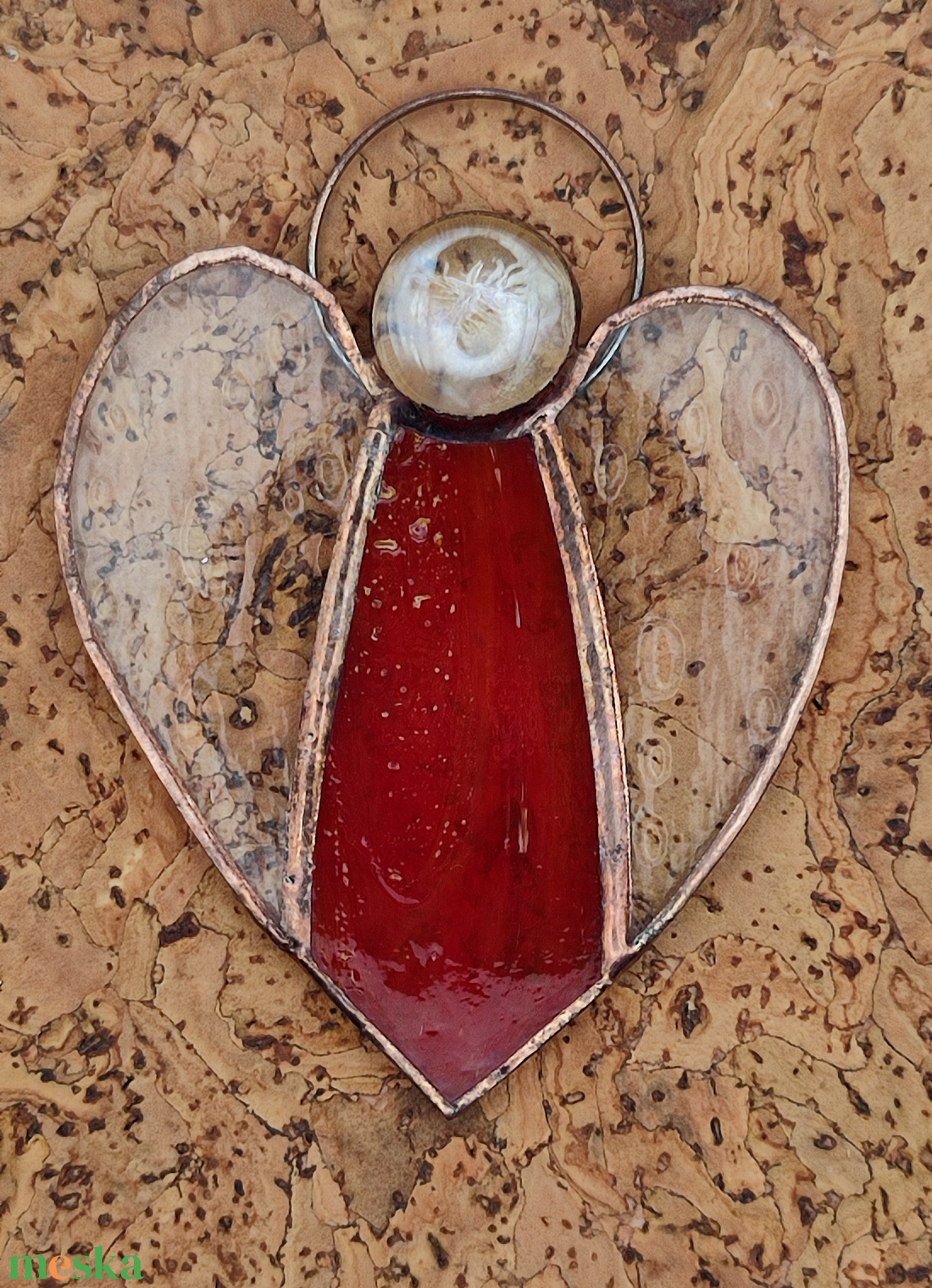 Angyalka szív - karácsony - karácsonyi lakásdekoráció - karácsonyi ablakdíszek, ablakmatricák - Meska.hu