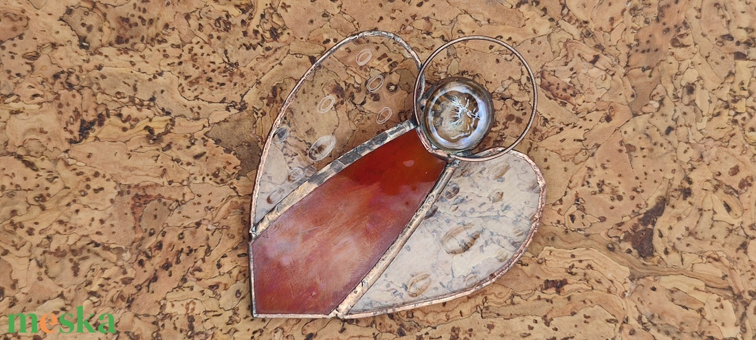 Angyalka szív - karácsony - karácsonyi lakásdekoráció - karácsonyi ablakdíszek, ablakmatricák - Meska.hu