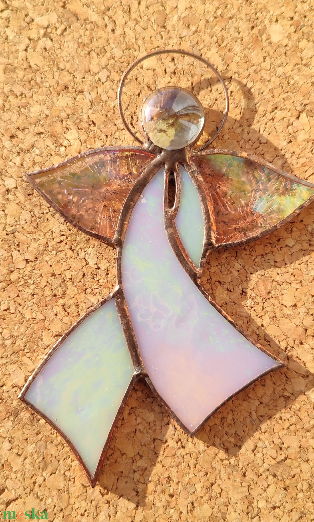 Irizáló  angyal  - karácsony - adventi díszek - adventi ablakdekoráció - Meska.hu