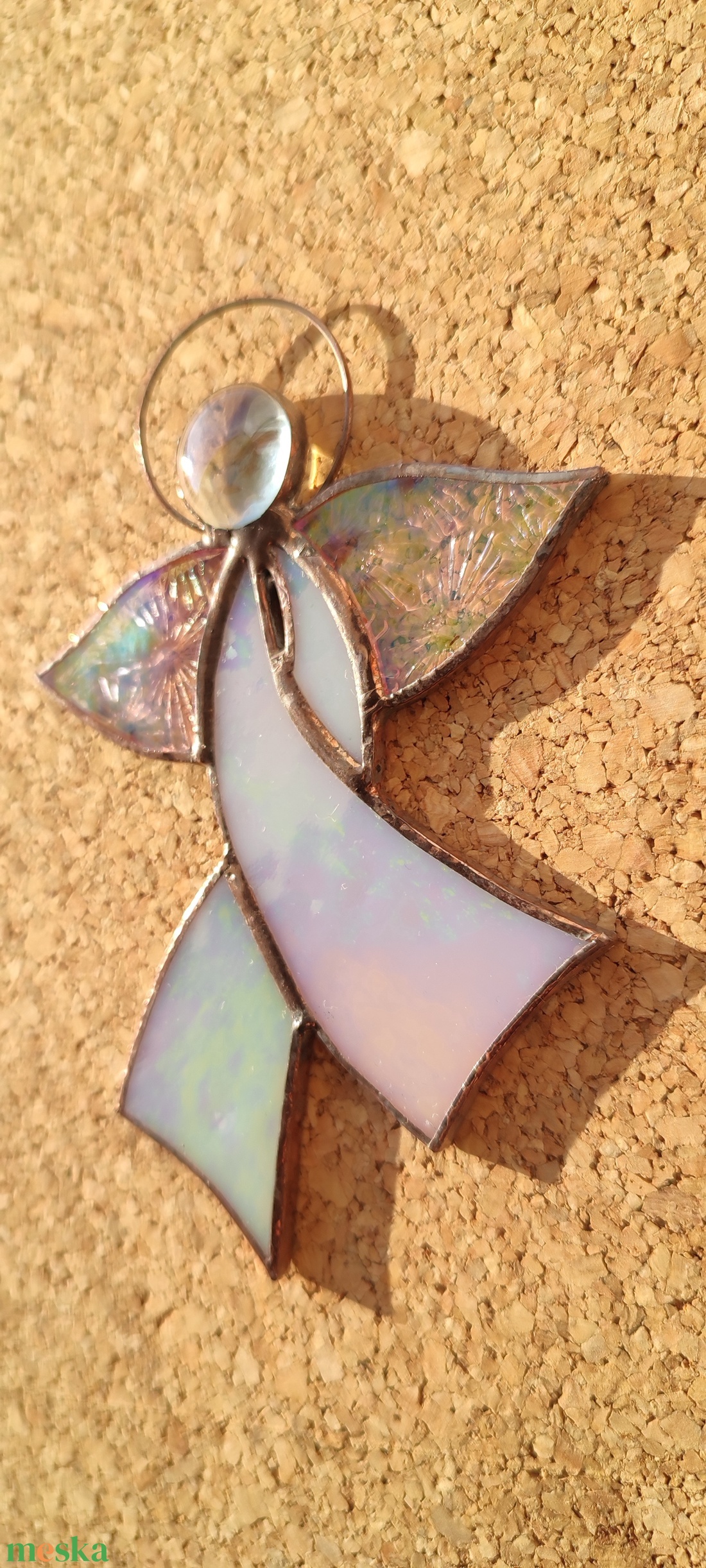 Irizáló  angyal  - karácsony - adventi díszek - adventi ablakdekoráció - Meska.hu