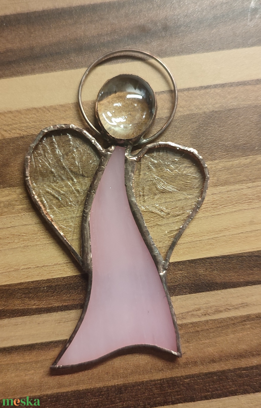 Bézs angyal  - karácsony - karácsonyi lakásdekoráció - karácsonyi ajtódíszek - Meska.hu