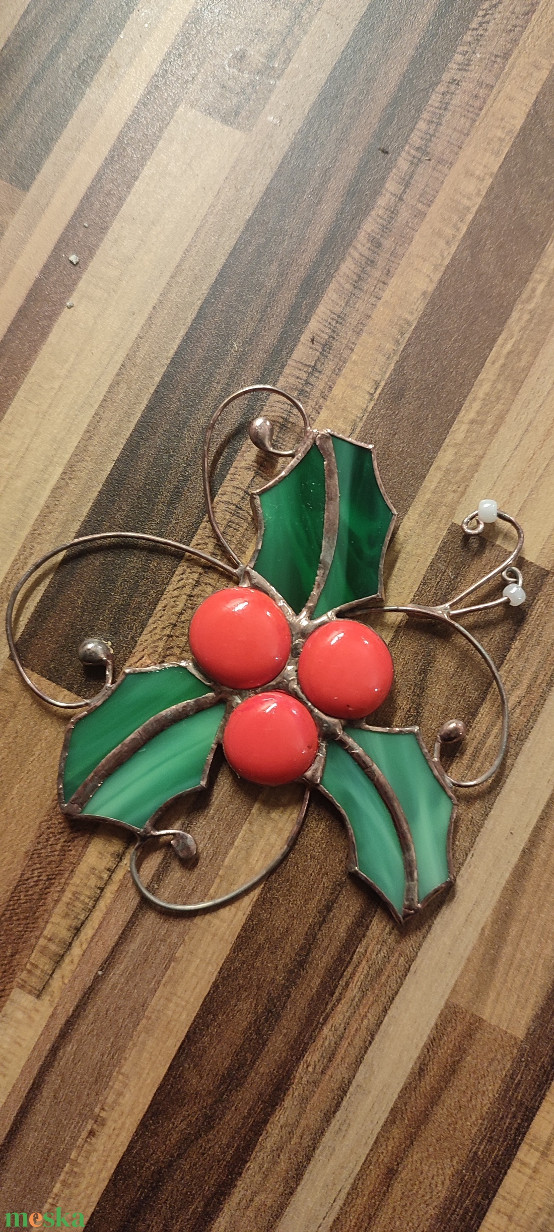 Piros fagyal - karácsony - adventi díszek - adventi ajtódísz - Meska.hu