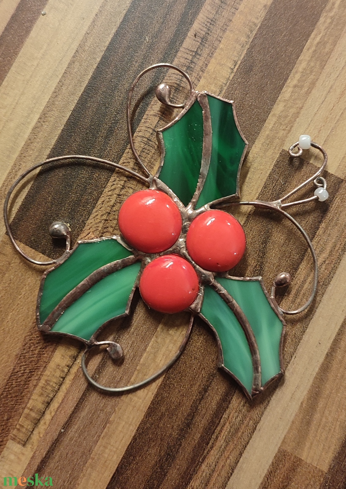 Piros fagyal - karácsony - adventi díszek - adventi ajtódísz - Meska.hu