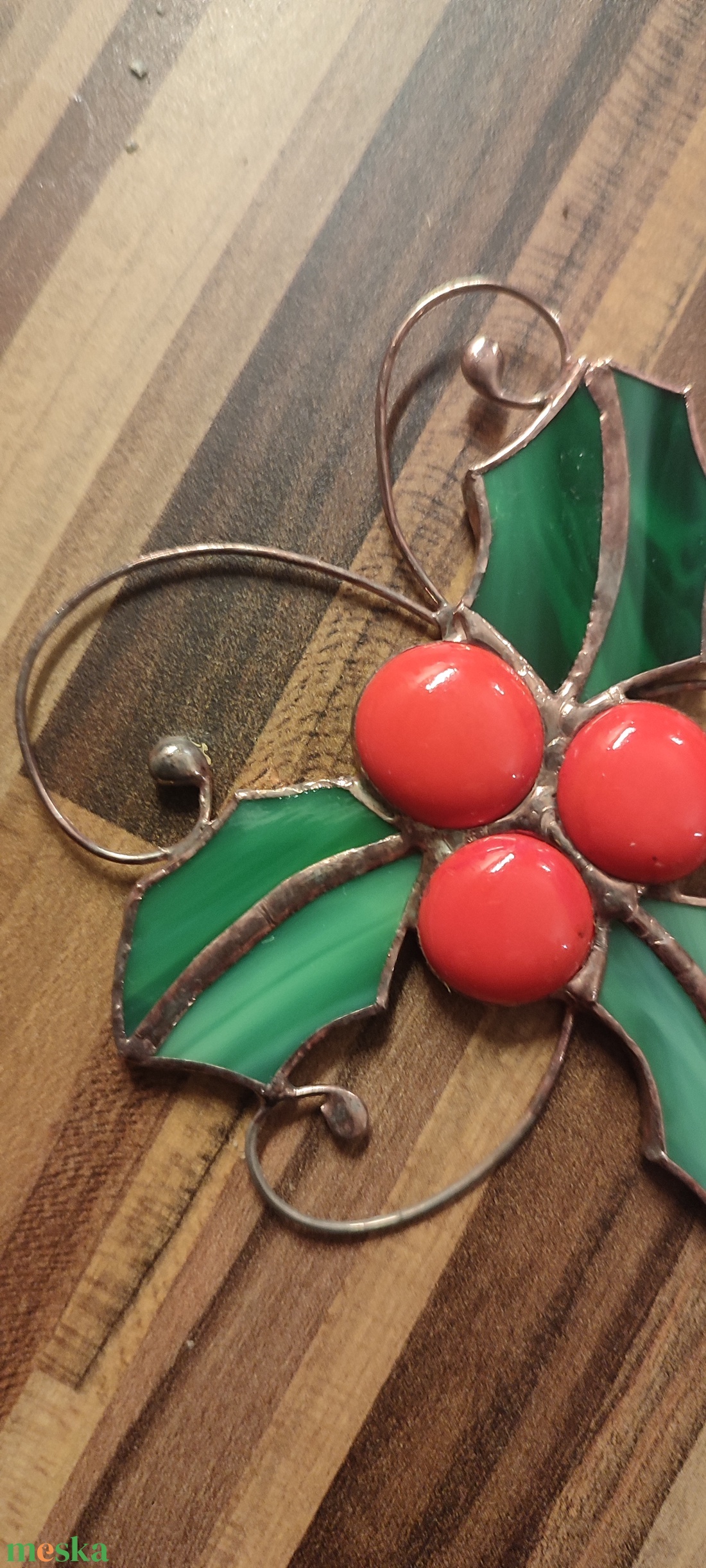 Piros fagyal - karácsony - adventi díszek - adventi ajtódísz - Meska.hu