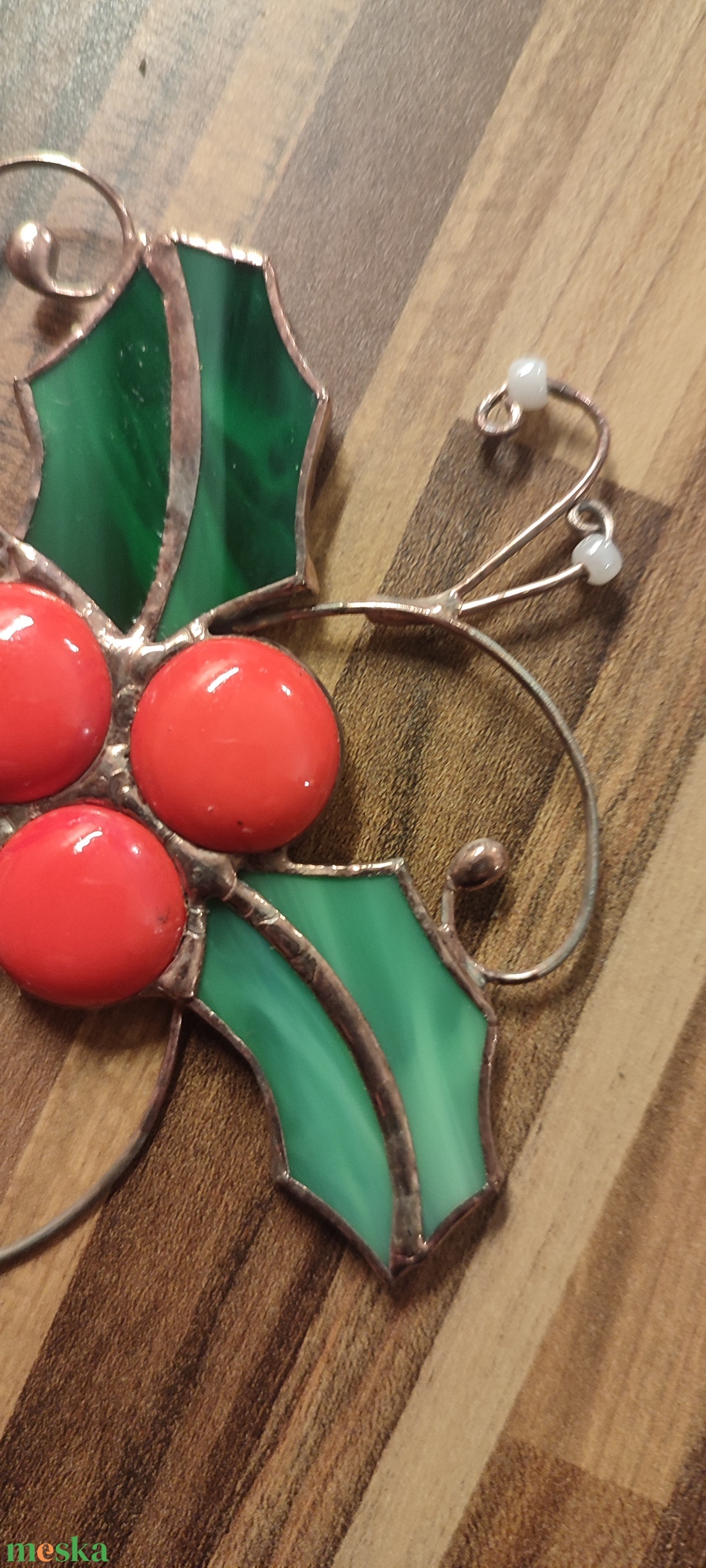 Piros fagyal - karácsony - adventi díszek - adventi ajtódísz - Meska.hu