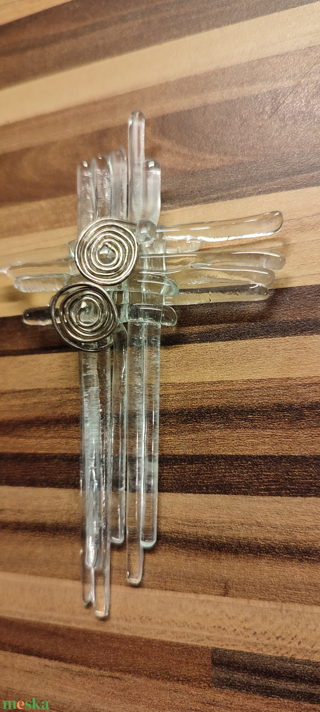 Áttetsző üveg kereszt  - karácsony - karácsonyi lakásdekoráció - karácsonyi ajtódíszek - Meska.hu