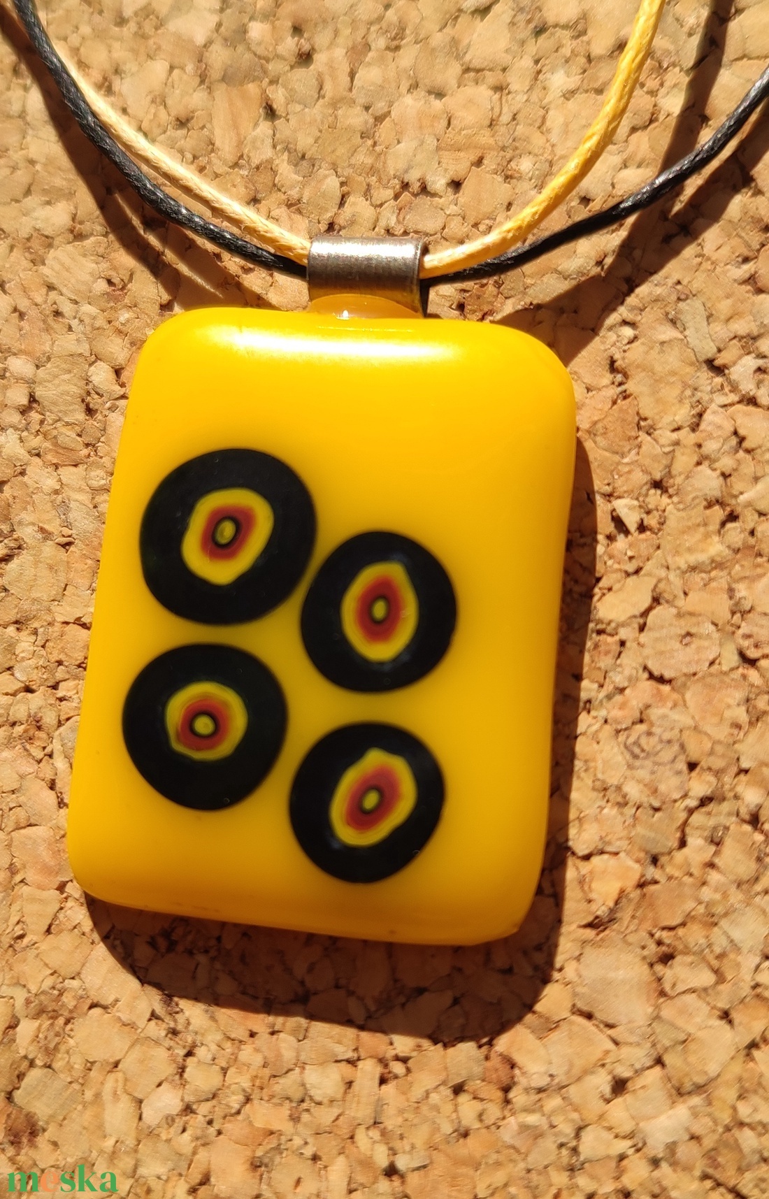 Sárga körök  medál - ékszer - nyaklánc - medál - Meska.hu