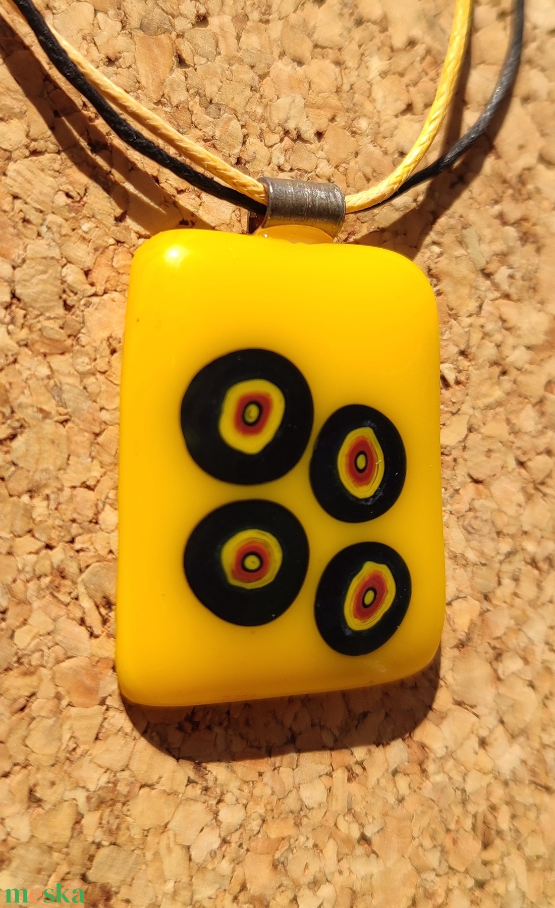 Sárga körök  medál - ékszer - nyaklánc - medál - Meska.hu