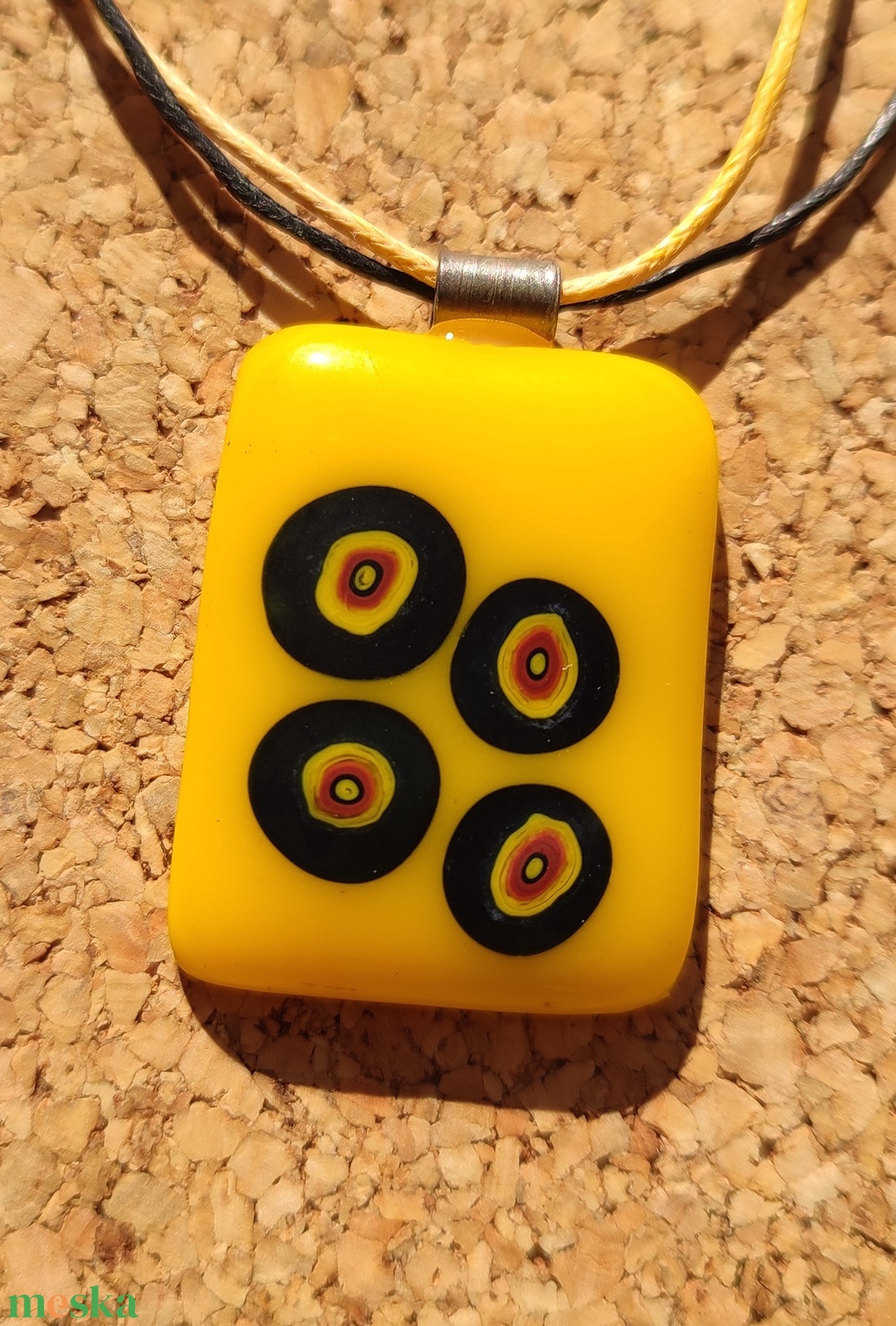 Sárga körök  medál - ékszer - nyaklánc - medál - Meska.hu