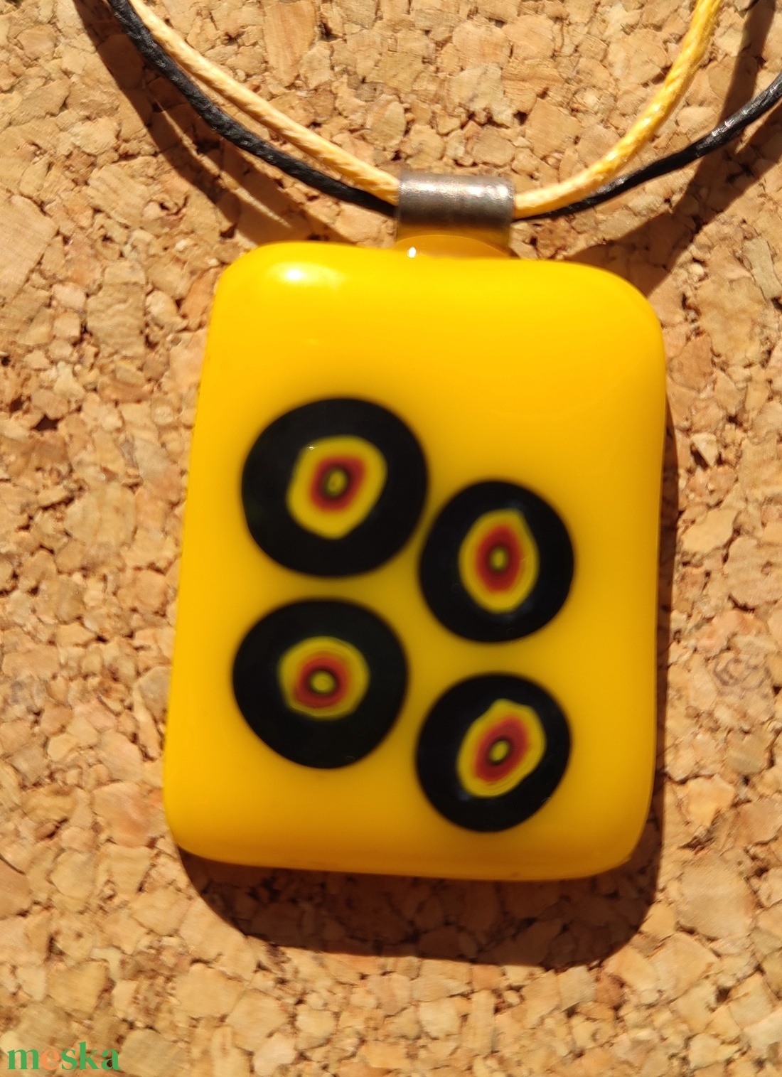 Sárga körök  medál - ékszer - nyaklánc - medál - Meska.hu