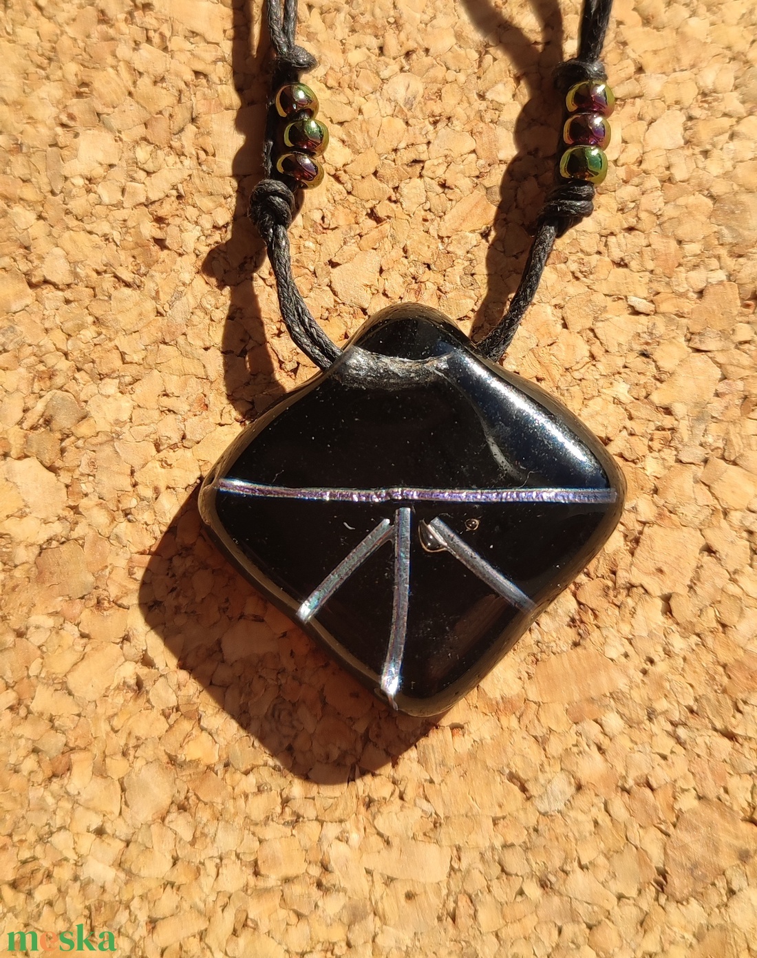  Irizáló  csíkok medál - ékszer - ékszerszett - Meska.hu