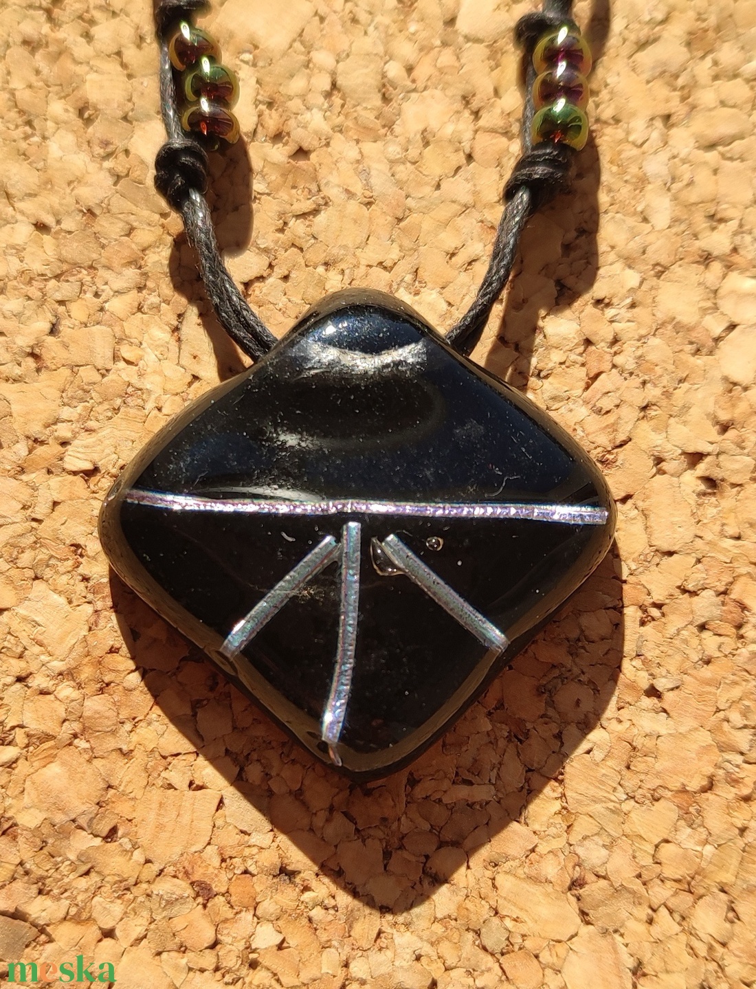  Irizáló  csíkok medál - ékszer - ékszerszett - Meska.hu