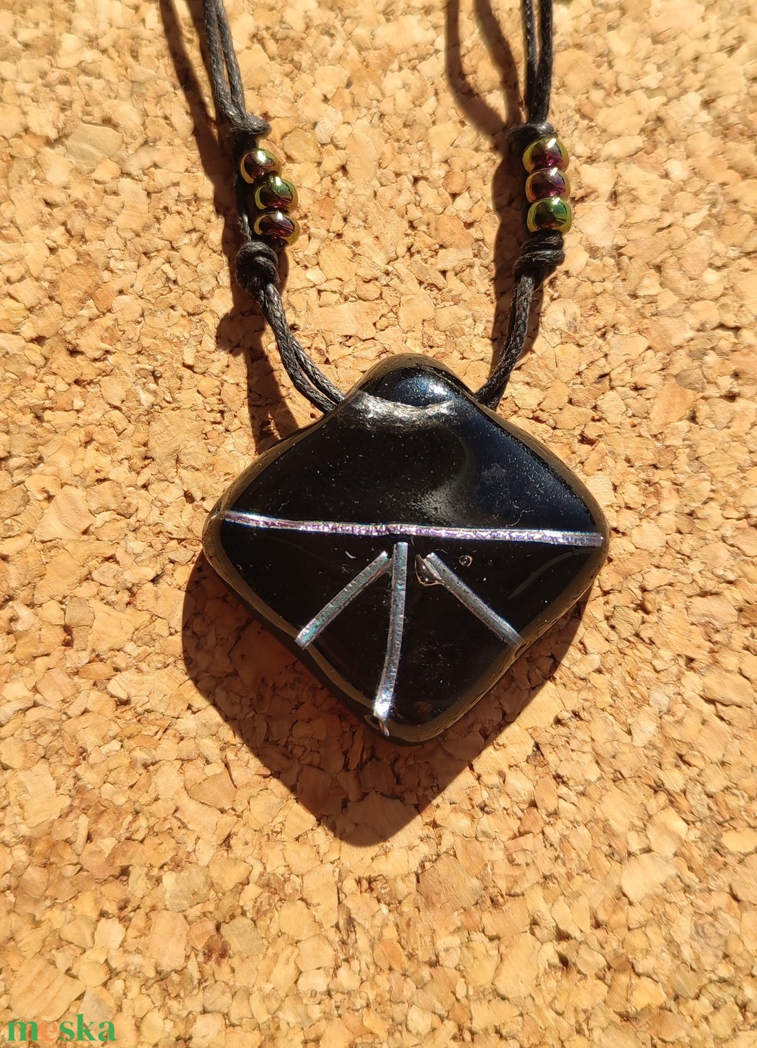  Irizáló  csíkok medál - ékszer - ékszerszett - Meska.hu