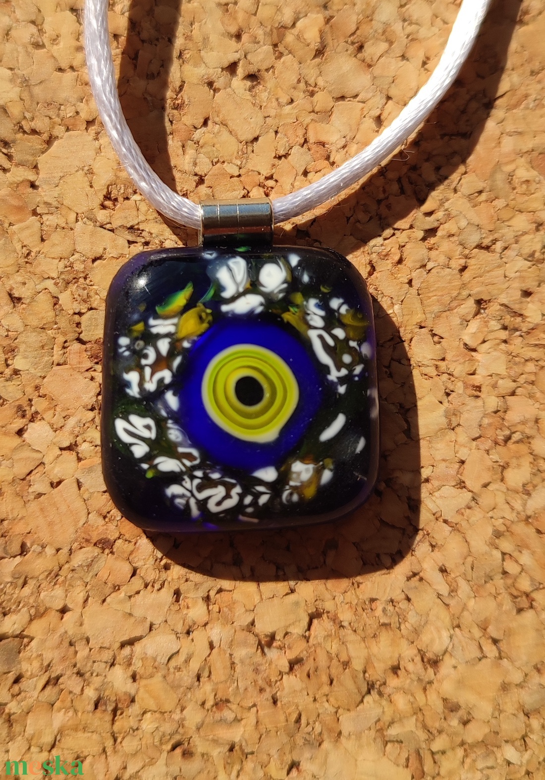 Sárga körök  szilánkos medál - ékszer - nyaklánc - medál - Meska.hu