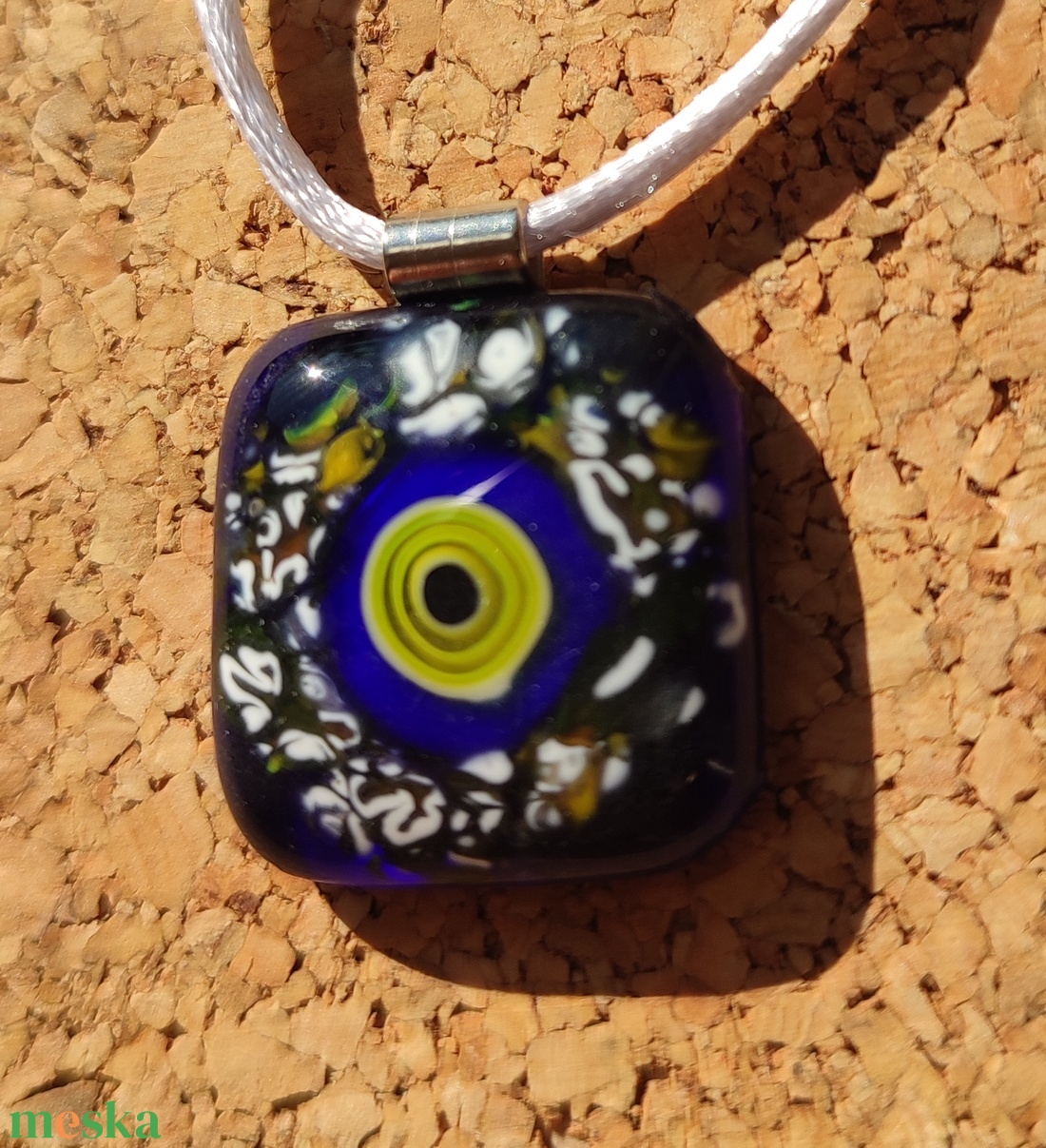 Sárga körök  szilánkos medál - ékszer - nyaklánc - medál - Meska.hu